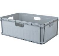 Ящик универсальный 45 л 600х400х220 сплошной серый, Евробокс  Рестола 