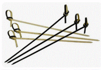 Пика деревянная H90 мм Узелок ЧЕРНЫЙ 100 шт/уп   бамбук