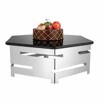 Подставка фуршетная шестигранная 425x415x305 мм, нерж.сталь, мрамор Maco