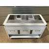 Барная станция закрытая  островная  ванна для льда 7 отсеков, каплесборник    3 ящика, полка  1250х600х900