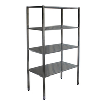 Стеллаж с полками  4 полки  нержавеющая сталь  уголок нержавеющая сталь    1300х600х1800
