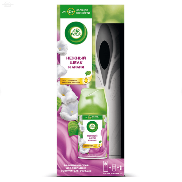 Диспенсер для освежителя воздуха 250 мл Аирвик Нежный шёлк и лилия Диспенсер для освежителя воздуха 250 мл Аирвик Нежный шёлк и лилия