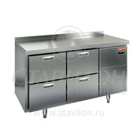 Стол холодильный 600 с бортом SN 22/TN HICOLD  -2...+10°С   4 двери  нержавеющая сталь