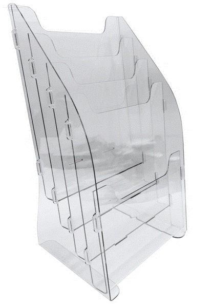 Подставка под печатную продукцию настольная объемная А-4 вертикальная Attache прозрачная Подставка под печатную продукцию настольная объемная А-4 вертикальная Attache прозрачная