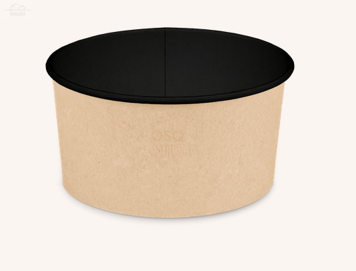 Контейнер ECO 1000 мл d-150, h-77 мм супница/салатник ЧЕРНЫЙ/КРАФТ OSQ Контейнер ECO 1000 мл d-150, h-77 мм супница/салатник ЧЕРНЫЙ/КРАФТ OSQ