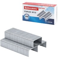 Скобы для степлера цинковое покрытие №10, 1000 штук, BRAUBERG "EXTRA"