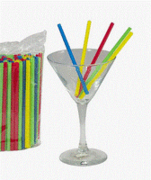 Трубочки для коктейля без гофры 12,5 см х 5 мм МИНИ 400 шт/уп  РАЗНОЦВЕТНЫЙ PP