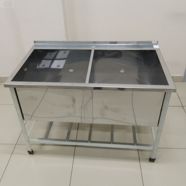 Ванна моечная 2 секц с бортом УВМБ-2-12070-УОРО без эксплуатации УЦЕНКА каркас оцинкованная сталь 550х550х350 Ванна моечная 2 секц с бортом УВМБ-2-12070-УОРО без эксплуатации УЦЕНКА каркас оцинкованная сталь 550х550х350