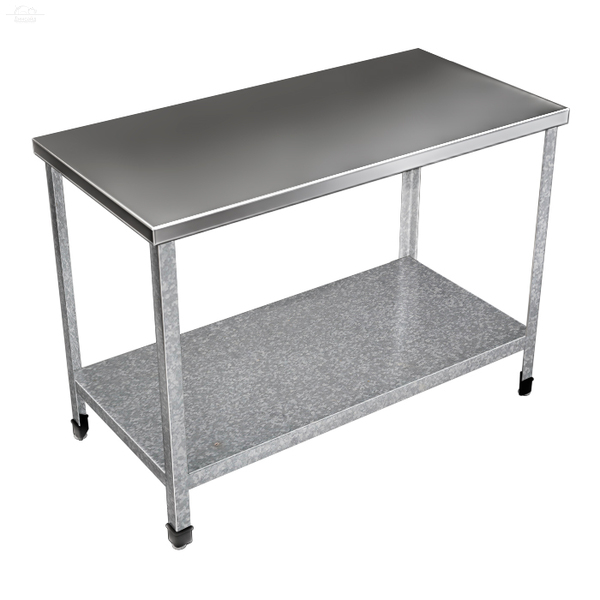 Стол производственный островной УСРО-12060-УОПО без эксплуатации УЦЕНКА каркас оцинкованная сталь полка, разборный Стол производственный островной УСРО-12060-УОПО без эксплуатации УЦЕНКА каркас оцинкованная сталь полка, разборный