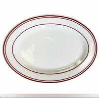 Блюдо овальное 29 см  Red Vintage фарфор белый с красным кантом