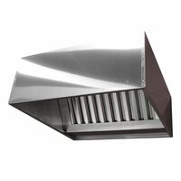 Зонт вытяжной пристенный  Жироуловители  закрытый    нержавеющая сталь  800х1000х400