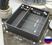 Подставка для чайных пакетиков, 22Х22Х6,5 см, серая 