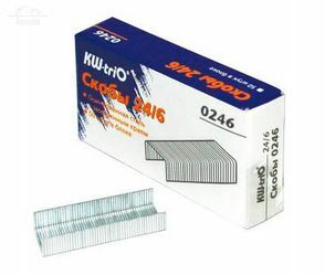 Скобы для степлера 24/6, 1000 шт./уп., в картонной коробке KW-Trio 246 Скобы для степлера 24/6, 1000 шт./уп., в картонной коробке KW-Trio 246
