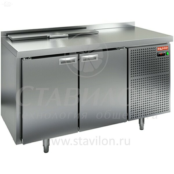 Стол для салатов GN с бортом SL2-11GN (1/6) HICOLD +2...+10°С 2 двери нержавеющая сталь Стол для салатов GN с бортом SL2-11GN (1/6) HICOLD +2...+10°С 2 двери нержавеющая сталь