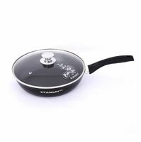 Сковорода 26 см H6 см  литой алюминий антипригарное покрытие со стеклянной крышкой Titanium Kukmara