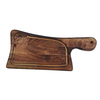 Доска для подачи 450х195х20 мм Топорик с желобком и соусником D5см бук с обжигом
