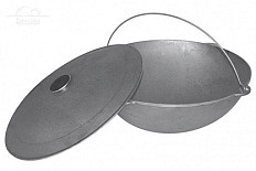 Казан 32 л чугун с крышкой круглое дно Гардарика Казан 32 л чугун с крышкой круглое дно Гардарика