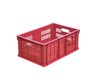 Ящик для колбас  46 л 600х400х250 мм перфорированные бока, сплошное дно красный НЕТ