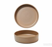 Тарелка мелкая с высоким бортом 18 см NATURAL MATT  PETYE  коричневаый  фарфор