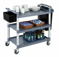 Тележка сервирвировочная 3-х ярусн.пластик,сталь; H=96,L=108,B=50см; APS
