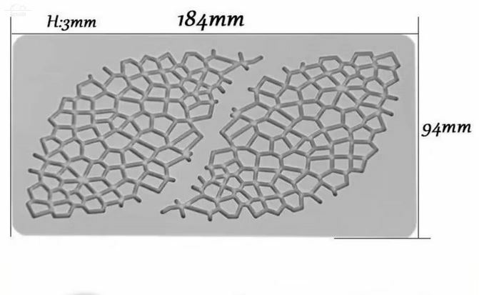 Молд силиконовый для выкладки блюд Лист сеточка 60, 9х18 см Молд силиконовый для выкладки блюд Лист сеточка 60, 9х18 см