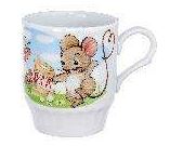 Кружка 210 мл Мышата Дулевский фарфор  белый с рисунком в ассортимете