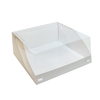 Короб  225х225х100 мм для транспортировки С ПРОЗРАЧНОЙ КРЫШКОЙ картон белый