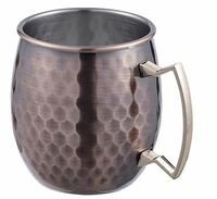 Кружка для коктейлей 500 мл Московский мул чеканная, античная медь