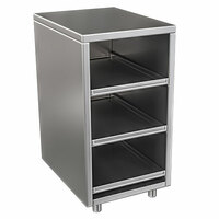 Модуль барный для посуды  с бортом  ящики 3 штуки  открытые    450х600х850