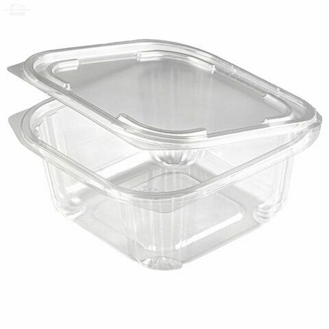Контейнер с совмещенной крышкой 1000 мл 147х176 мм H70мм PET прозрачный Контейнер с совмещенной крышкой 1000 мл 147х176 мм H70мм PET прозрачный