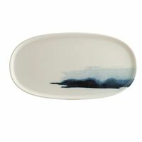 Блюдо овальное 21х10 см Блю Вэйв Bonna  НЕТ ГАРАНТИИ фарфор белый с синим рисунком 69652