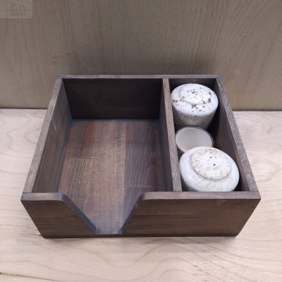 Ящик для сервировки деревянный 210х180 H80мм 2х секционный бук цвет заказчика Ящик для сервировки деревянный 210х180 H80мм 2х секционный бук цвет заказчика