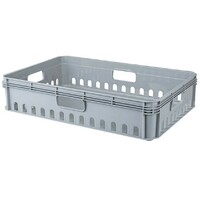 Ящик универсальный  27 л 600х400х130 ПЕРФОРИРОВАННЫЙ серый, Евробокс  Рестола крышка 425233230