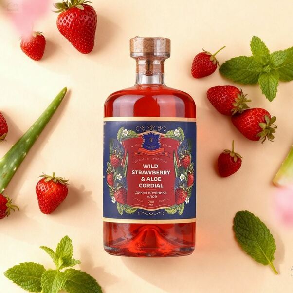 Напиток безалкогольный КОРДИАЛ-ДИКАЯ КЛУБНИКА-АЛОЭ, Tinctura Anima 700 мл Напиток безалкогольный КОРДИАЛ-ДИКАЯ КЛУБНИКА-АЛОЭ, Tinctura Anima 700 мл