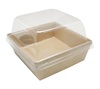 Контейнер ECO универсальный с прозрачной крышкой 114/128х114/128х40/50 мм 550 мл картон крафт