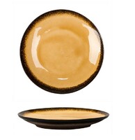 Тарелка мелкая 20 см 2022 Spider Silk-Yellow" P.L.  каменная керамика,