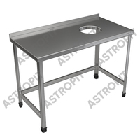 Стол для сбора отходов  с бортом  нерж сталь  отв 250 справа    1000х600х870