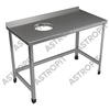 Стол для сбора отходов  с бортом  оцинк сталь  отв 250 слева    1200х600х870