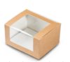 Короб  ECO для тортов, десертов 130х110х80 мм с окном крафт