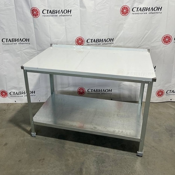 Стол производственный с бортом УСРБ-12070-УОПО без эксплуатации УЦЕНКА каркас оцинкованная сталь полка, разборный Стол производственный с бортом УСРБ-12070-УОПО без эксплуатации УЦЕНКА каркас оцинкованная сталь полка, разборный