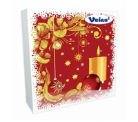 Салфетки 33х33 см 3 слоя 20 шт/уп с рисунком  Свеча VEIRO