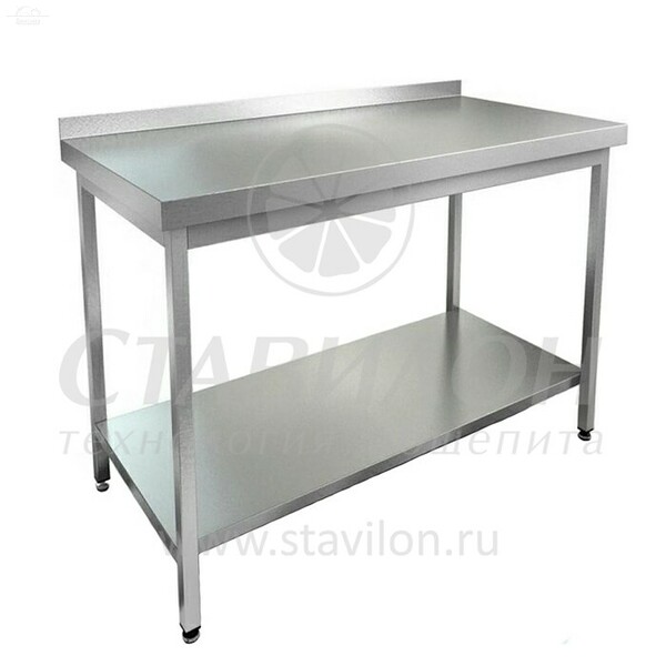 Стол производственный с бортом СРТ-ПО 1000/600 ТНН полка оцинк АСС оцинк сталь Стол производственный с бортом СРТ-ПО 1000/600 ТНН полка оцинк АСС оцинк сталь
