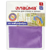 Салфетка для стекол 30х30 см 1 шт/уп  микрофибра гладкая  Лайма