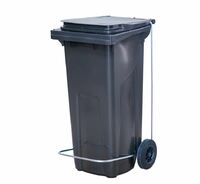 Контейнер для мусора 120 л с крышкой на колесах с педалью 