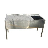 Стол с ванной с бортом УСПВБ-1П-16070-П4  без эксплуатации УЦЕНКА  каркас профиль нерж 40х40  сварная, мойка справа