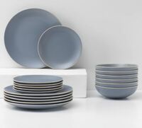 Набор тарелок Доляна «Ваниль», 18 предметов: 6 тарелок d=19 см, 6 тарелок d=27 см, 6 мисок d=19 см, 