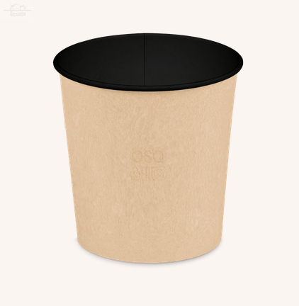 Контейнер ECO 700 мл d-116, h-108 мм супница ДНО черный / крафт OSQ Контейнер ECO 700 мл d-116, h-108 мм супница ДНО черный / крафт OSQ