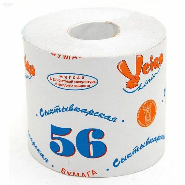 Бумага туалетная на втулке 1 слой Сыктывкар 56 белый VEIRO Бумага туалетная на втулке 1 слой Сыктывкар 56 белый VEIRO