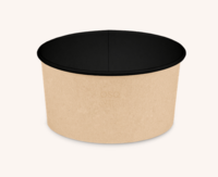 Контейнер  ECO 750 мл d-150,h-60 мм супница/салатник ЧЕРНЫЙ/КРАФТ OSQ