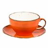 Чайная пара 375 мл  Orangе Sky Fusion P.L. Proff Cuisine  фарфор оранжевый